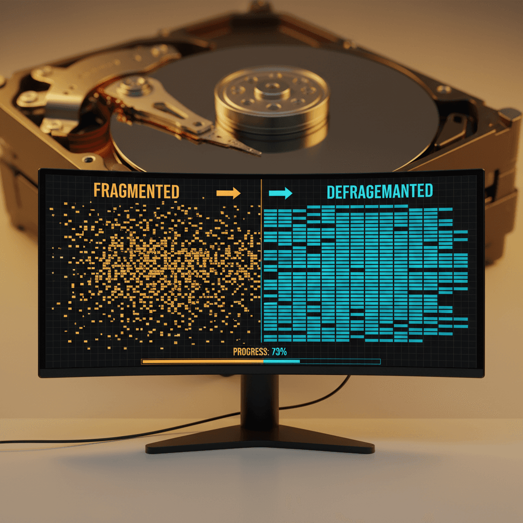Disk defragmentation visualization
