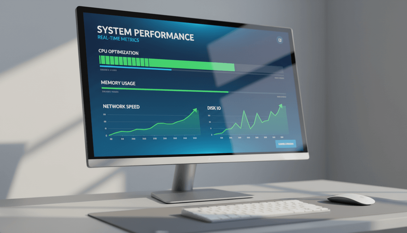 Rocket PC performance dashboard showing optimization metrics and system improvements